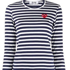 NWOT Comme des Garcons Striped Print Long Sleeve Tee